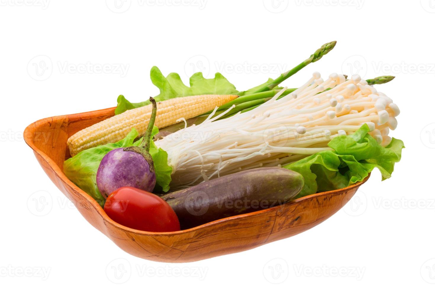 champiñón japonés con verduras foto