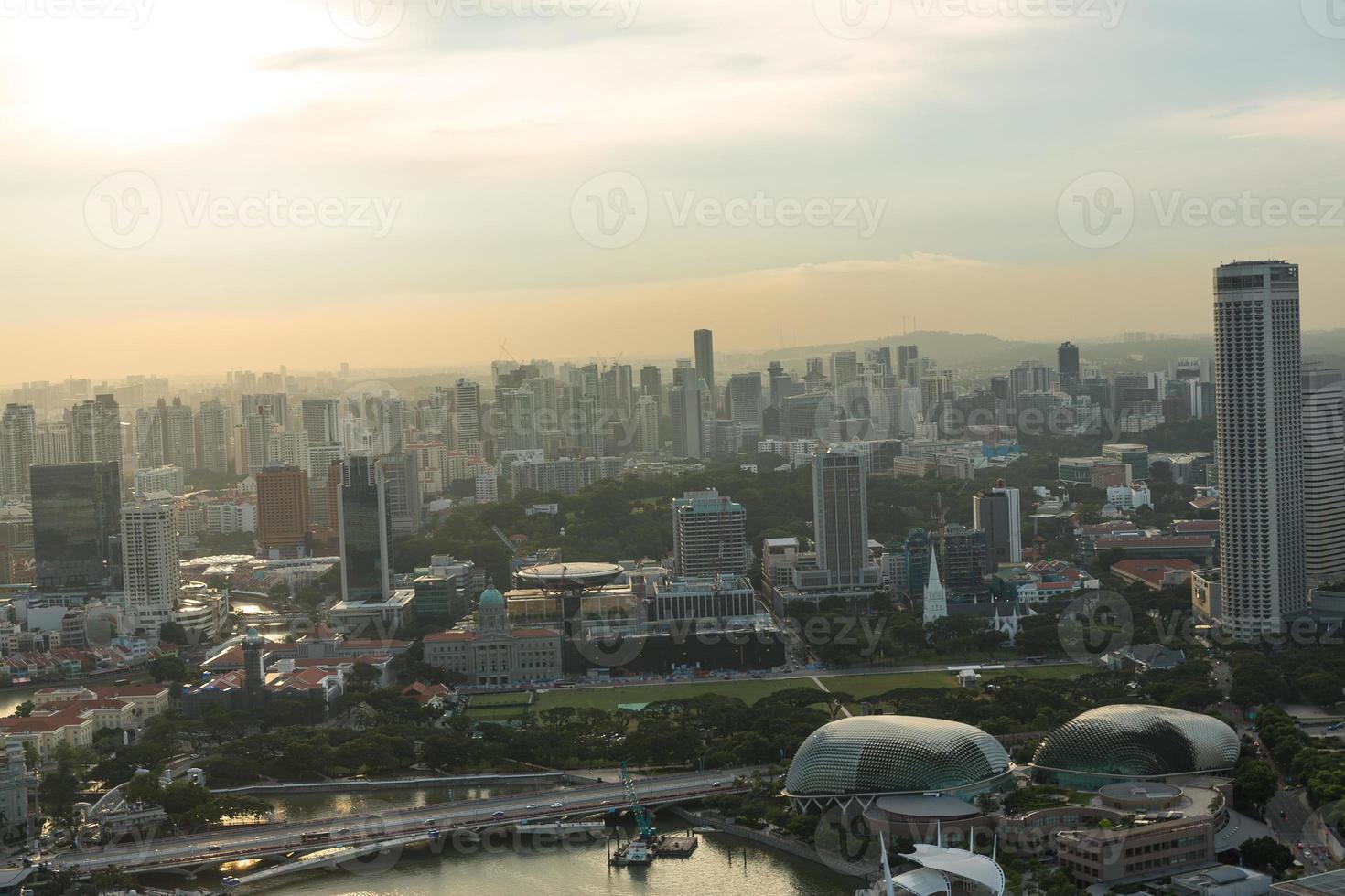 View of Singapore city skyline photo