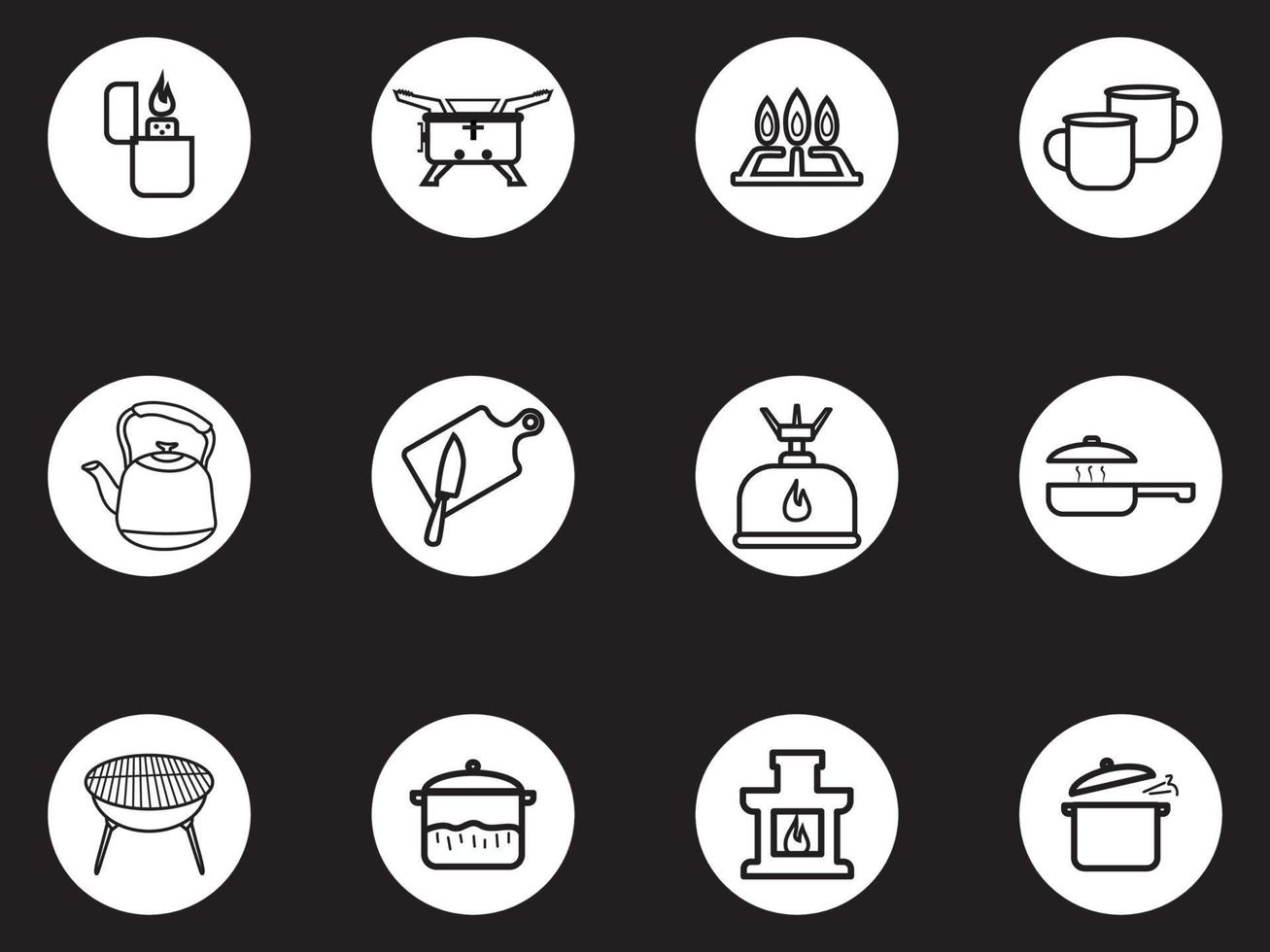 Set Icon Kitchen Editable vector