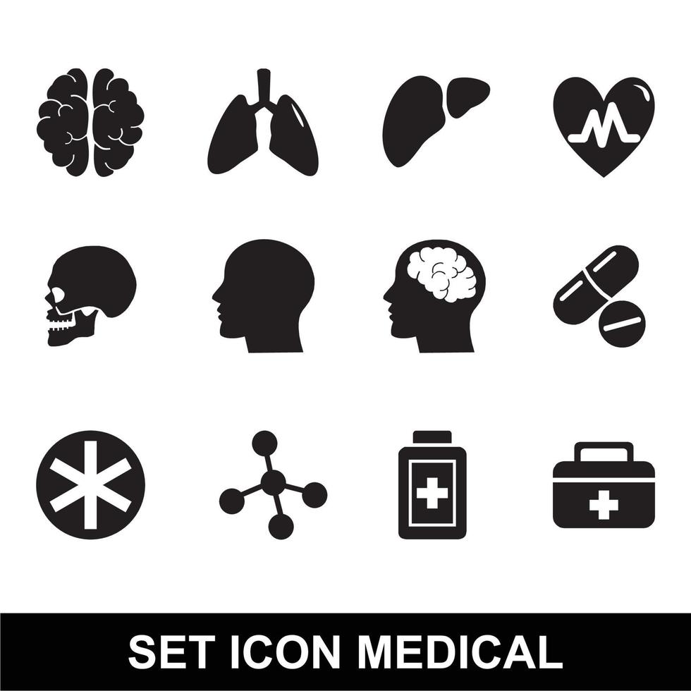 Icon set medical doctor vector
