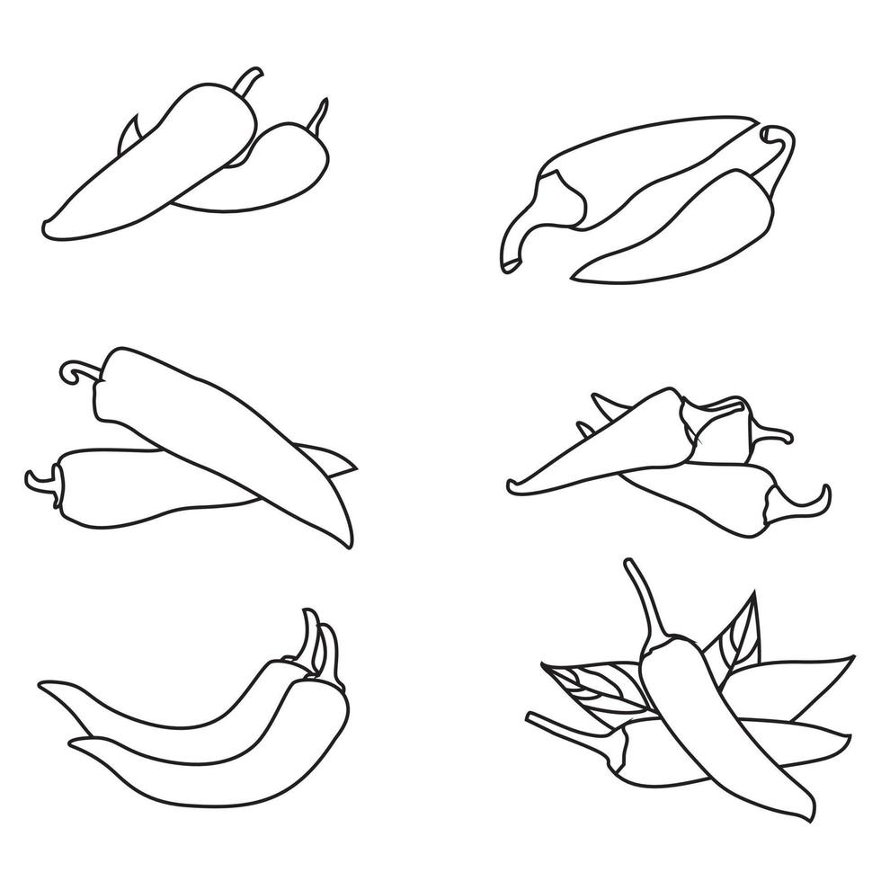 Icon set chili editable vector
