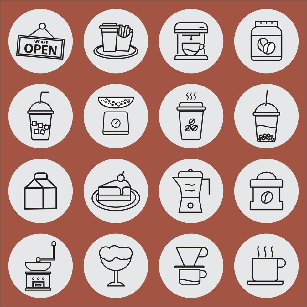 coffee and cake icon vector