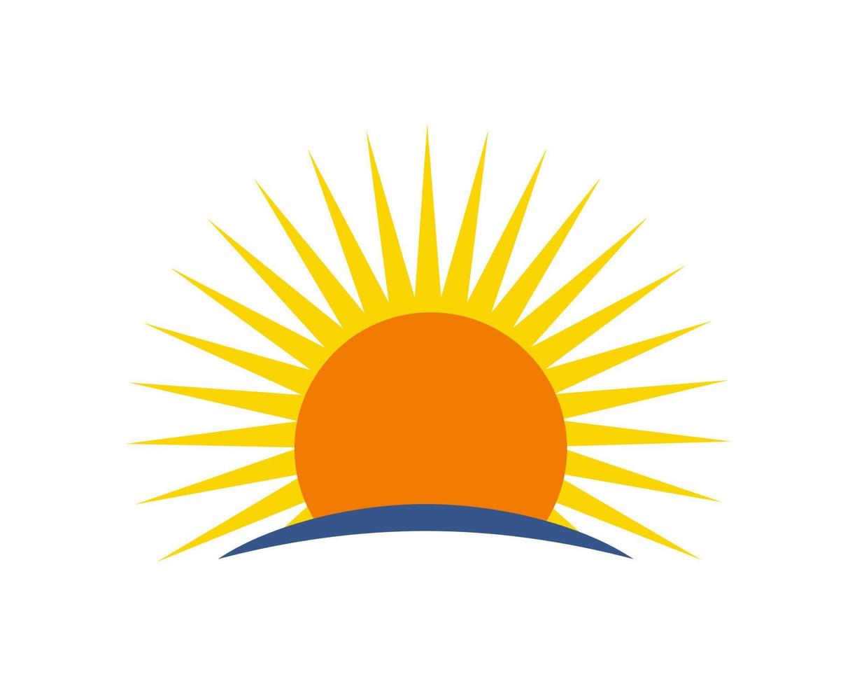 Vector illustration icon sunrise in simple flat design. Suitable for anything related to sunny day, tropical, summer