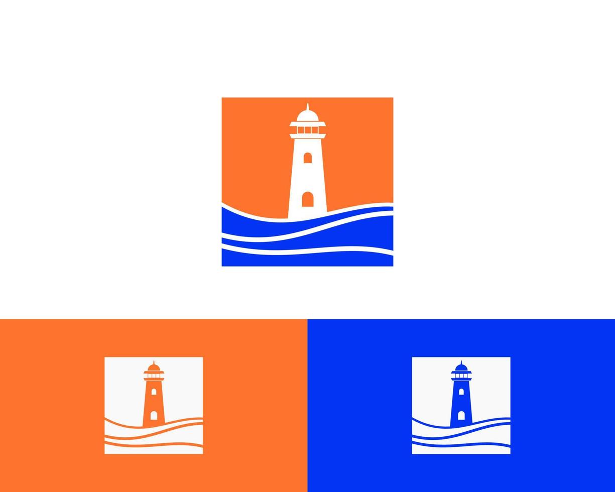 Ilustración de vector de faro simple en diseño plano. adecuado para cualquier cosa relacionada con el mar, marinero, océano, puerto, pescador