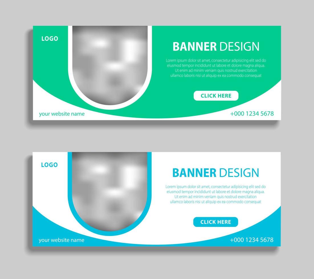 Abstract horizontal web banner design template. Modern business advertising banner design with space for pictures. Can be used for social media post, header, cover vector