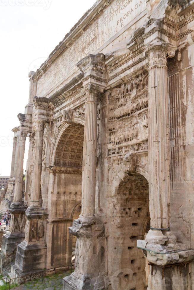 Building ruins and ancient columns  in Rome, Italy photo