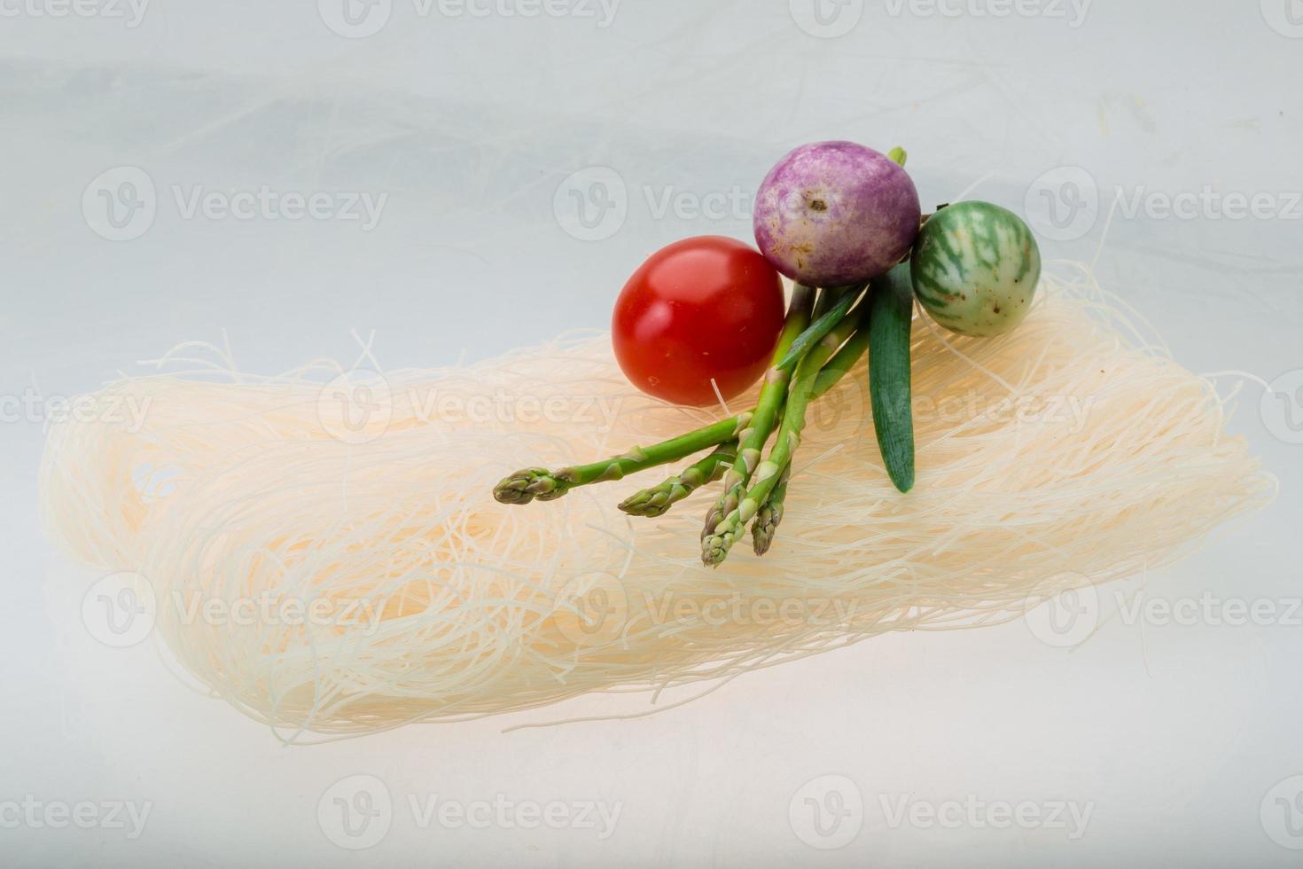Raw rice noodles photo