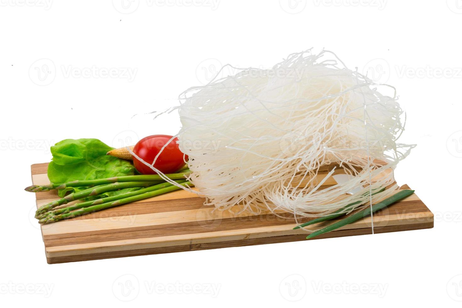 Raw rice noodles photo