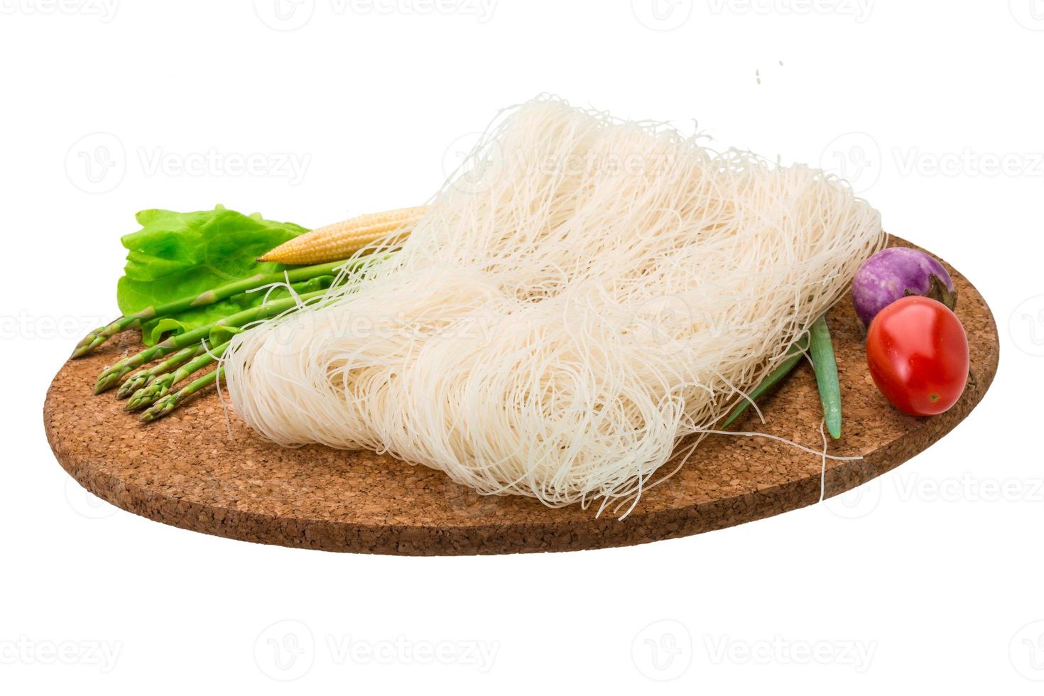 Raw rice noodles photo