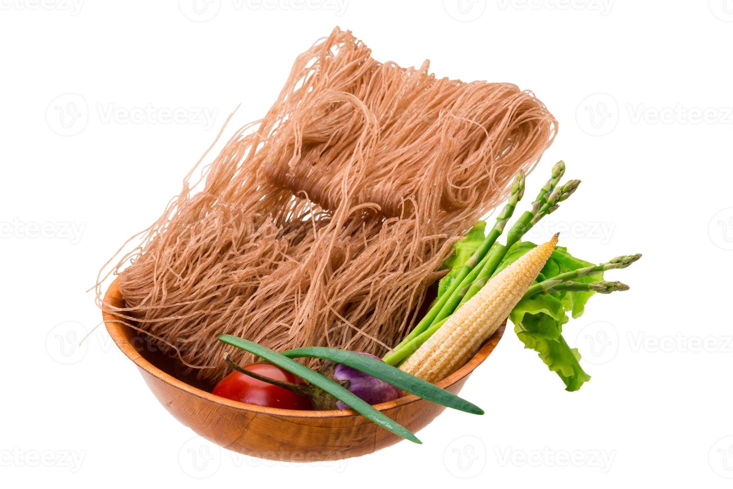 Raw rice noodles photo