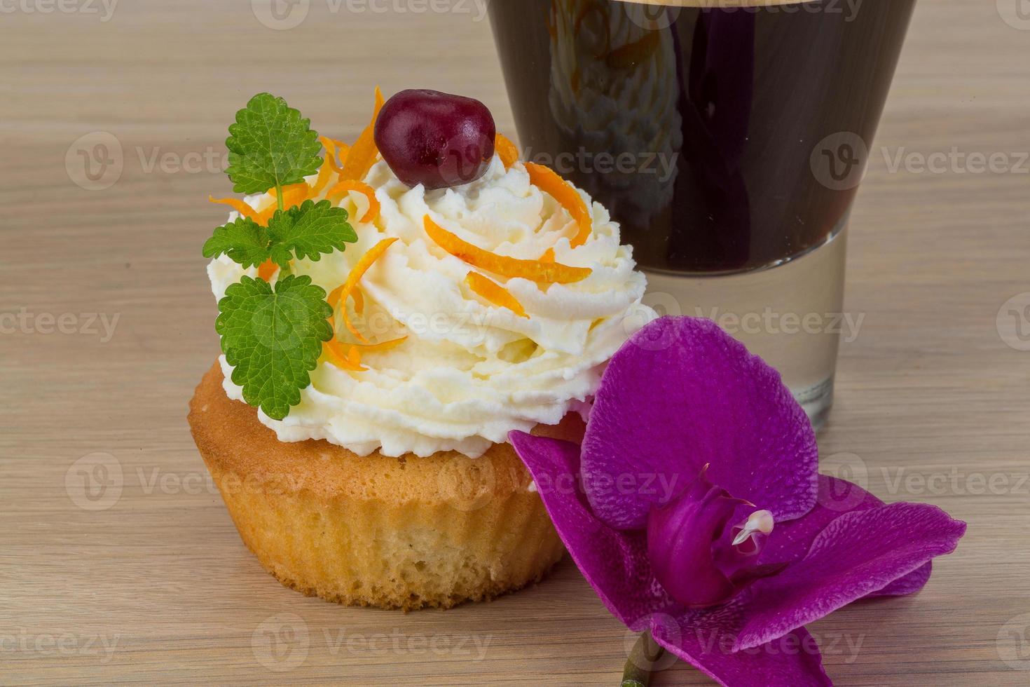 Creamy cupcake dessert photo