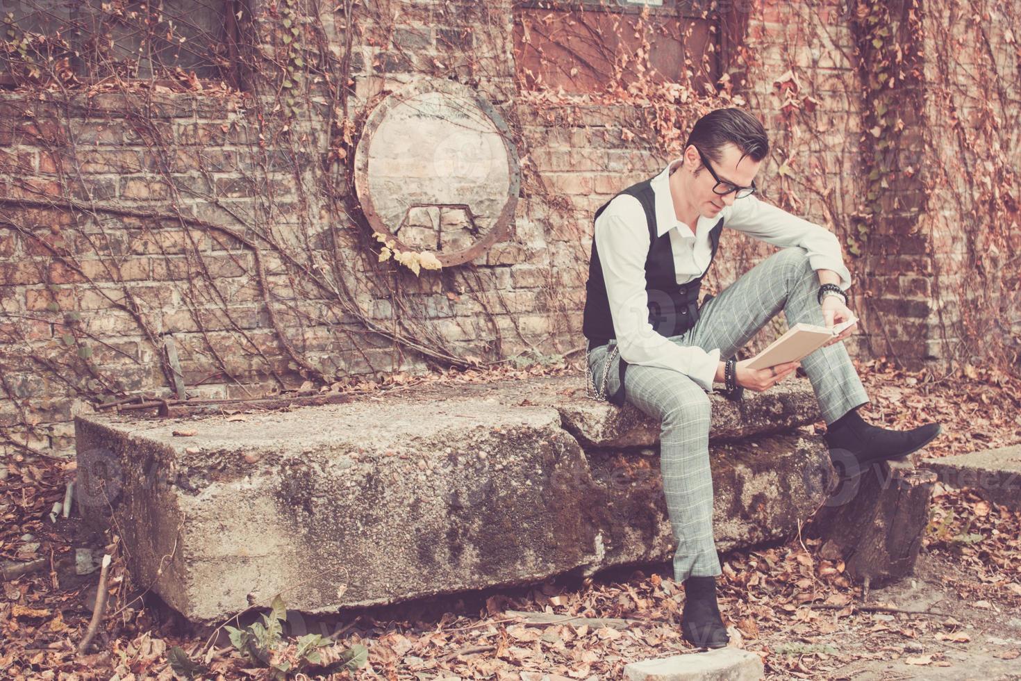 Relaxing with a book. photo