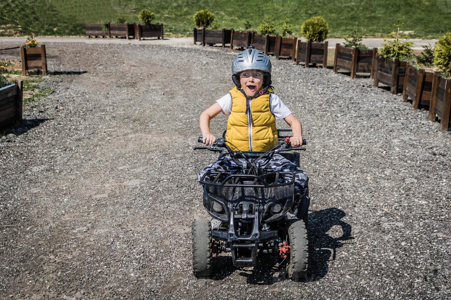 Cute quadbike driver. photo