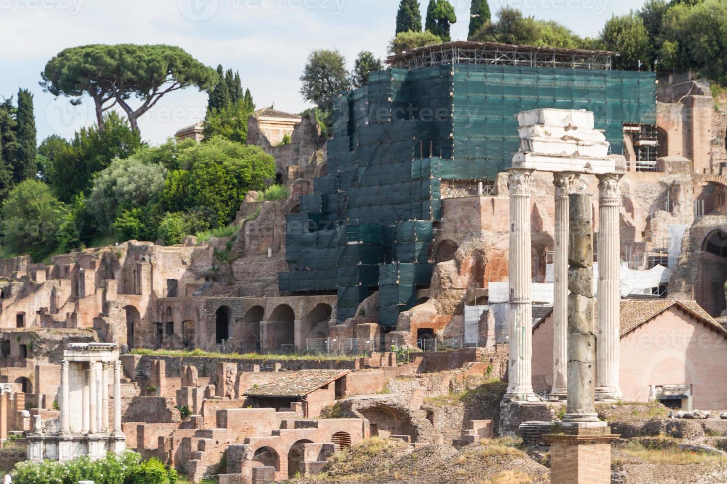 Building ruins and ancient columns  in Rome, Italy photo