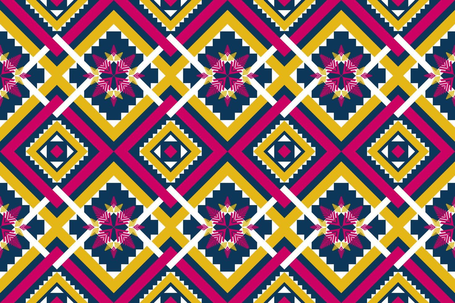 Geometric ethnic seamless pattern in tribal, folk embroidery, and Mexican style. Design for background, wallpaper, vector illustration, fabric, clothing, carpet, wrapping.