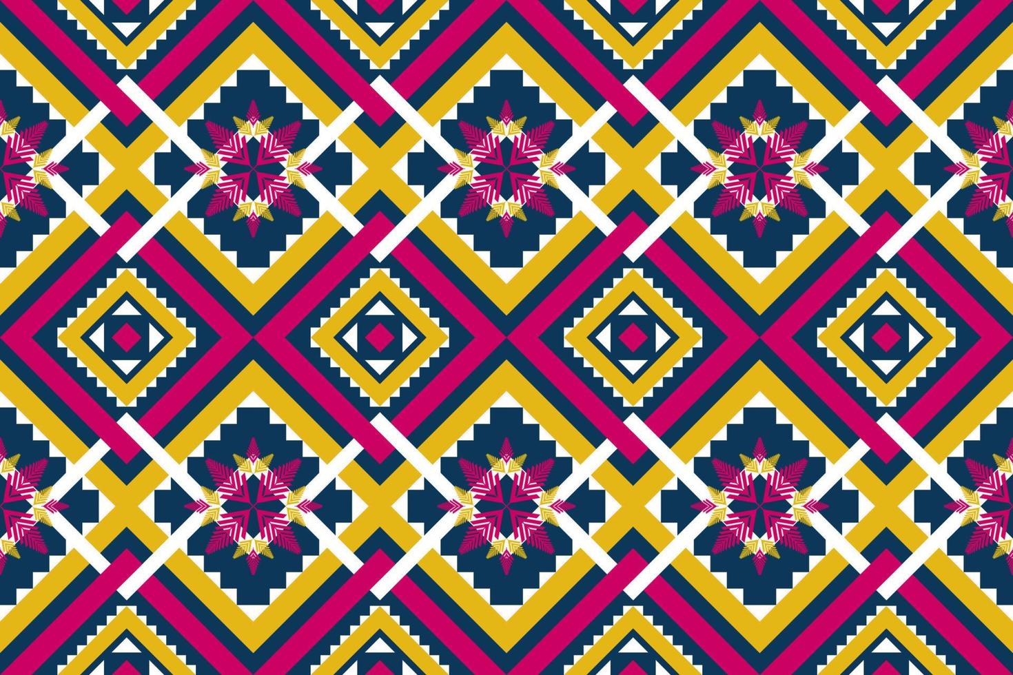 Geometric ethnic seamless pattern in tribal, folk embroidery, and Mexican style. Design for background, wallpaper, vector illustration, fabric, clothing, carpet, wrapping.