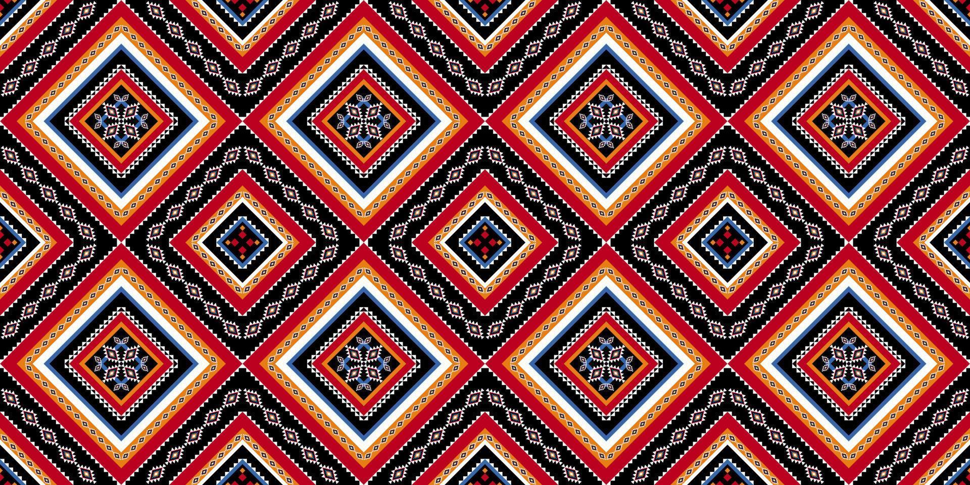 arte de patrones étnicos abstractos. patrón impecable en estilo tribal, bordado folclórico y mexicano. rayas geométricas. diseño para fondo, papel tapiz, ilustración vectorial, tela, ropa, alfombra. vector