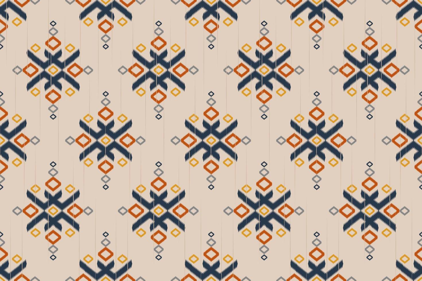 Geometric ethnic oriental ikat seamless pattern traditional. Fabric Indian style. Design for background, wallpaper, vector illustration, fabric, clothing, carpet, textile, batik, embroidery.
