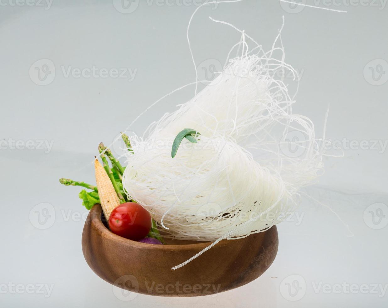 Raw rice noodles photo