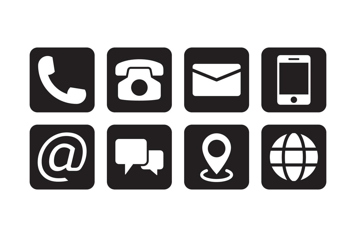 Contact us icon set. Vector graphic illustration. Suitable for website design, logo, app, template, and ui.