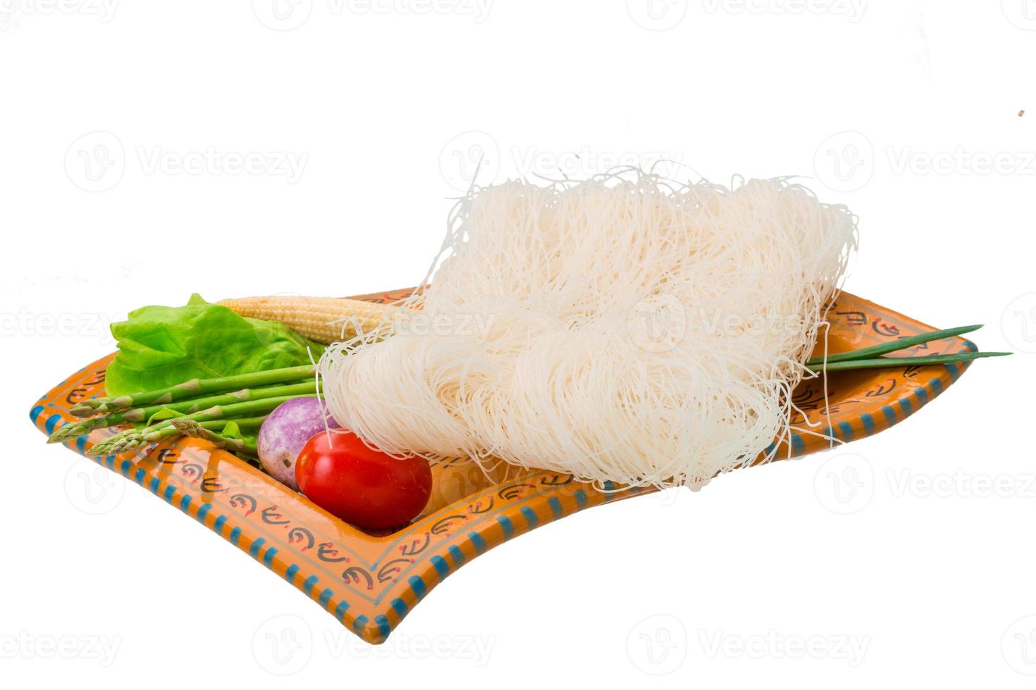 Raw rice noodles photo