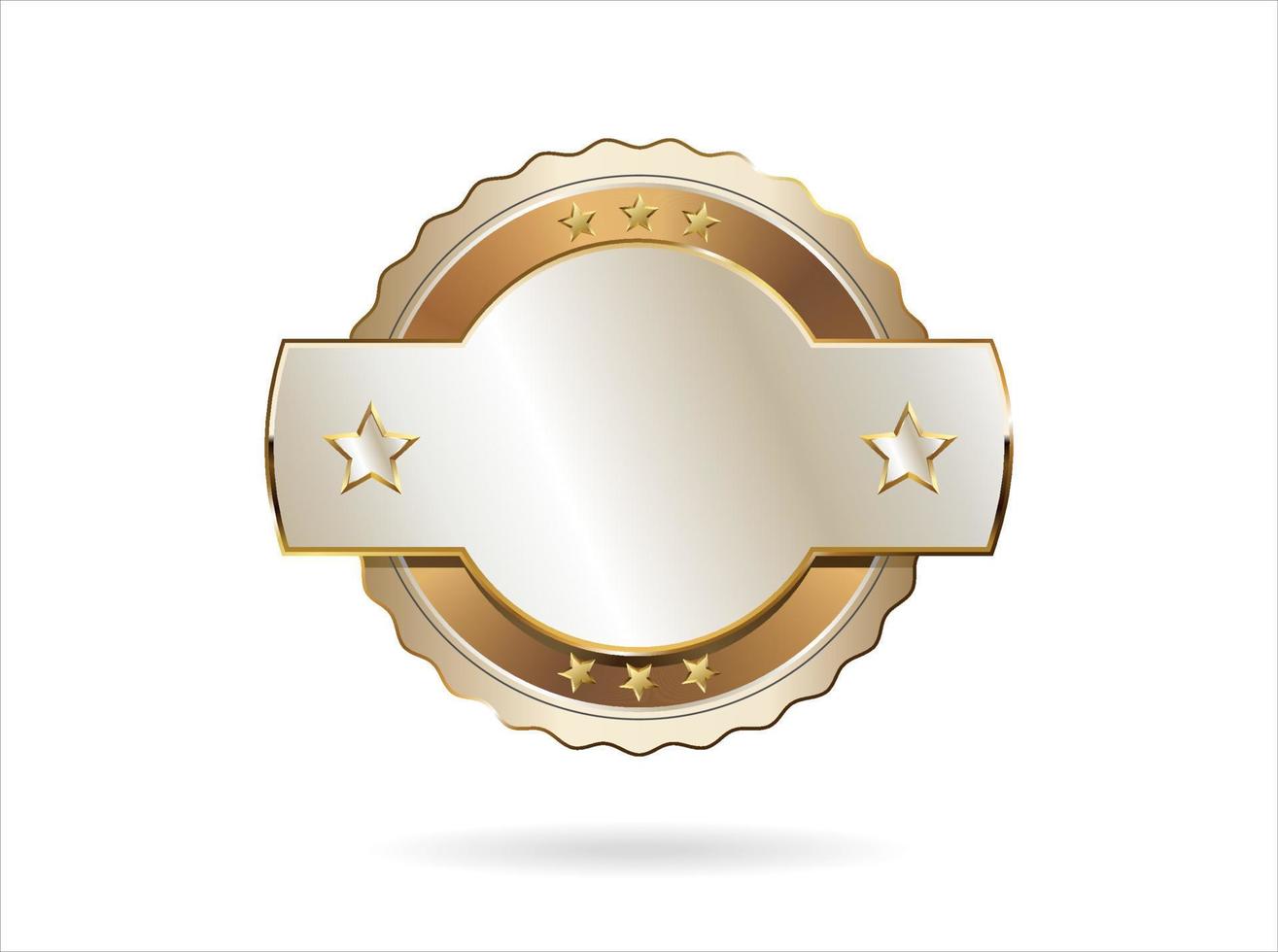 Golden badge retro style isolated on white background vector