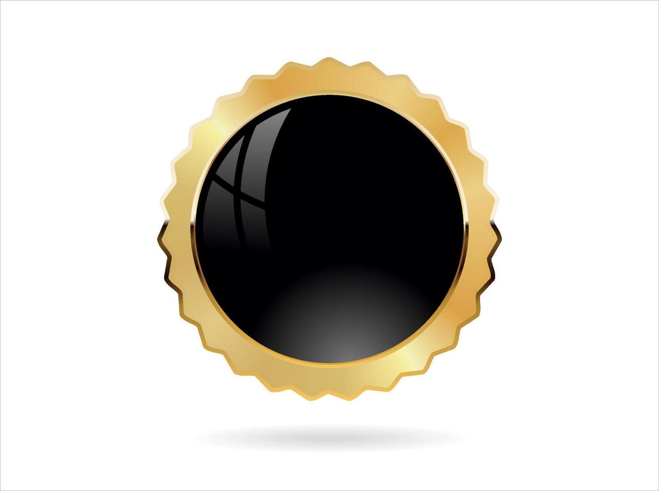 insignia de oro y negro estilo retro aislado sobre fondo blanco vector