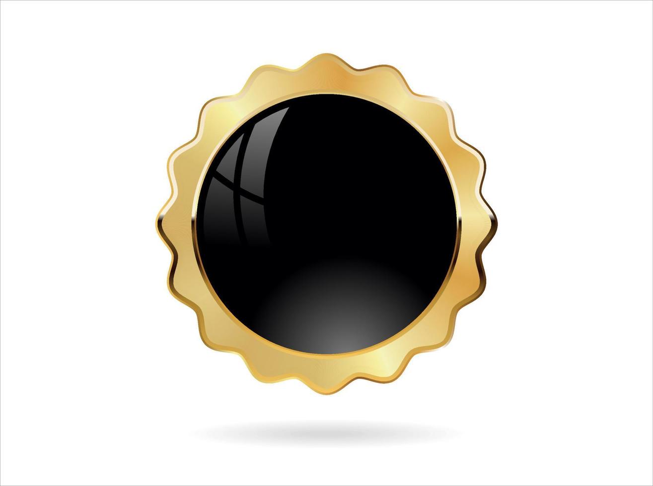 Gold and black badge retro style isolated on white background vector