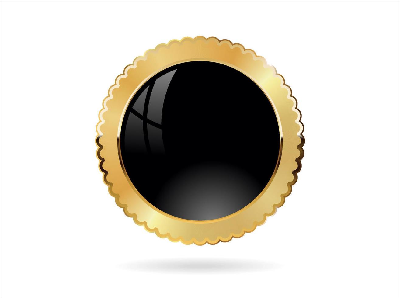 insignia de oro y negro estilo retro aislado sobre fondo blanco vector