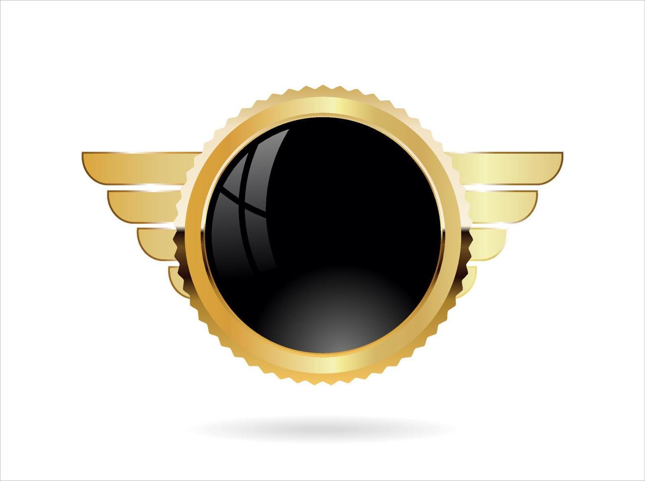 insignia de oro y negro estilo retro aislado sobre fondo blanco vector