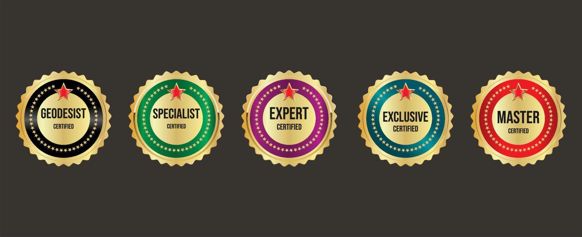 Collection of certified badge vector template