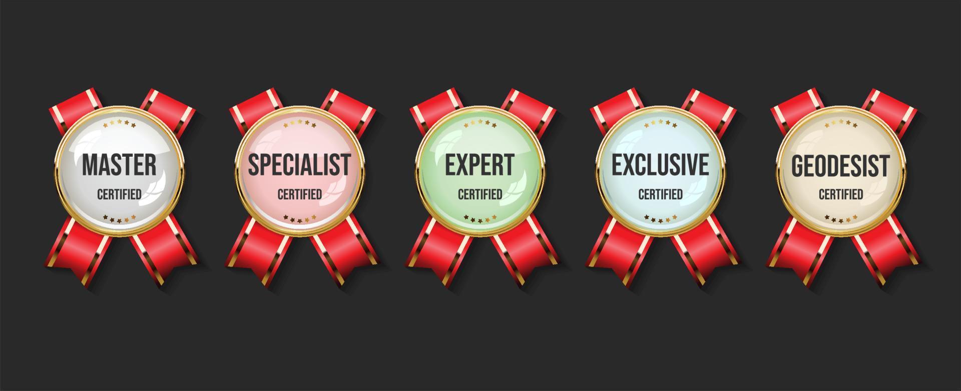 Collection of certified badge vector template