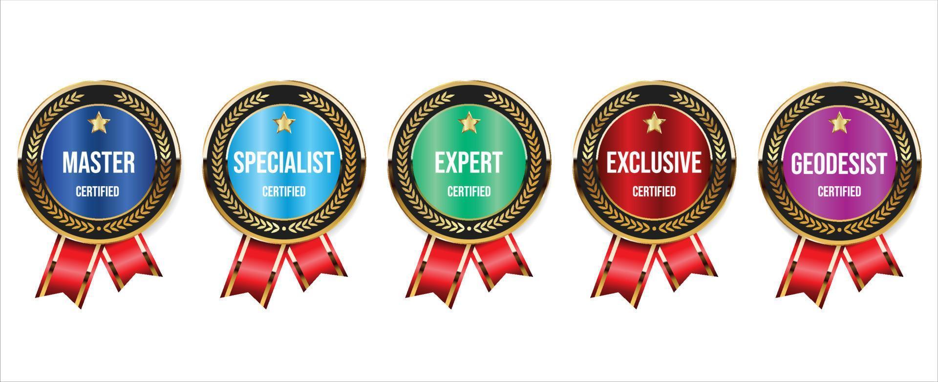 Collection of certified badge vector template