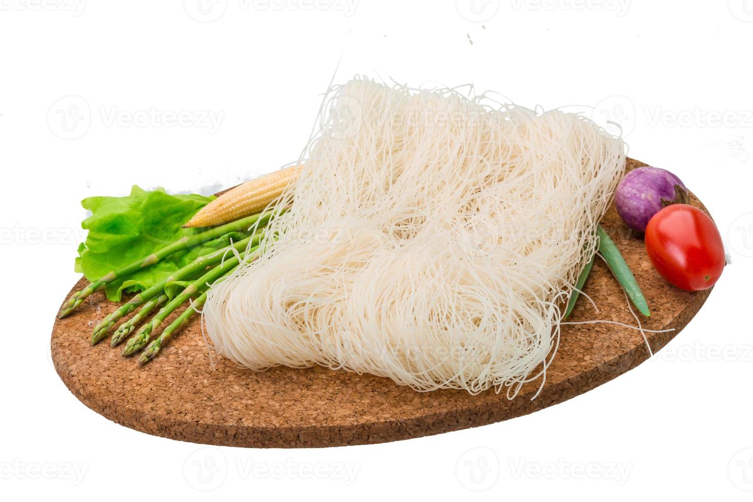 Raw rice noodles photo