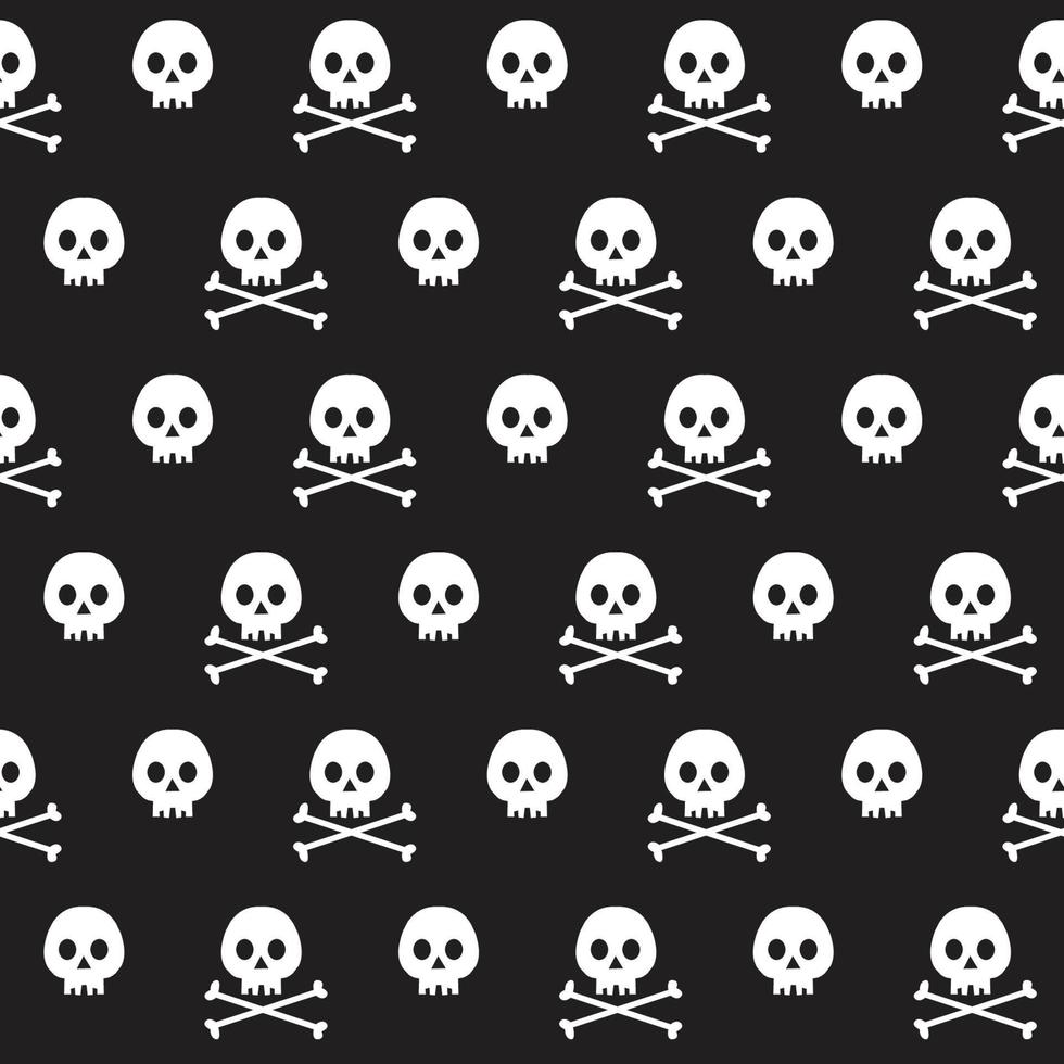 seamless pattern cute skull good use for halloween and pirates party vector