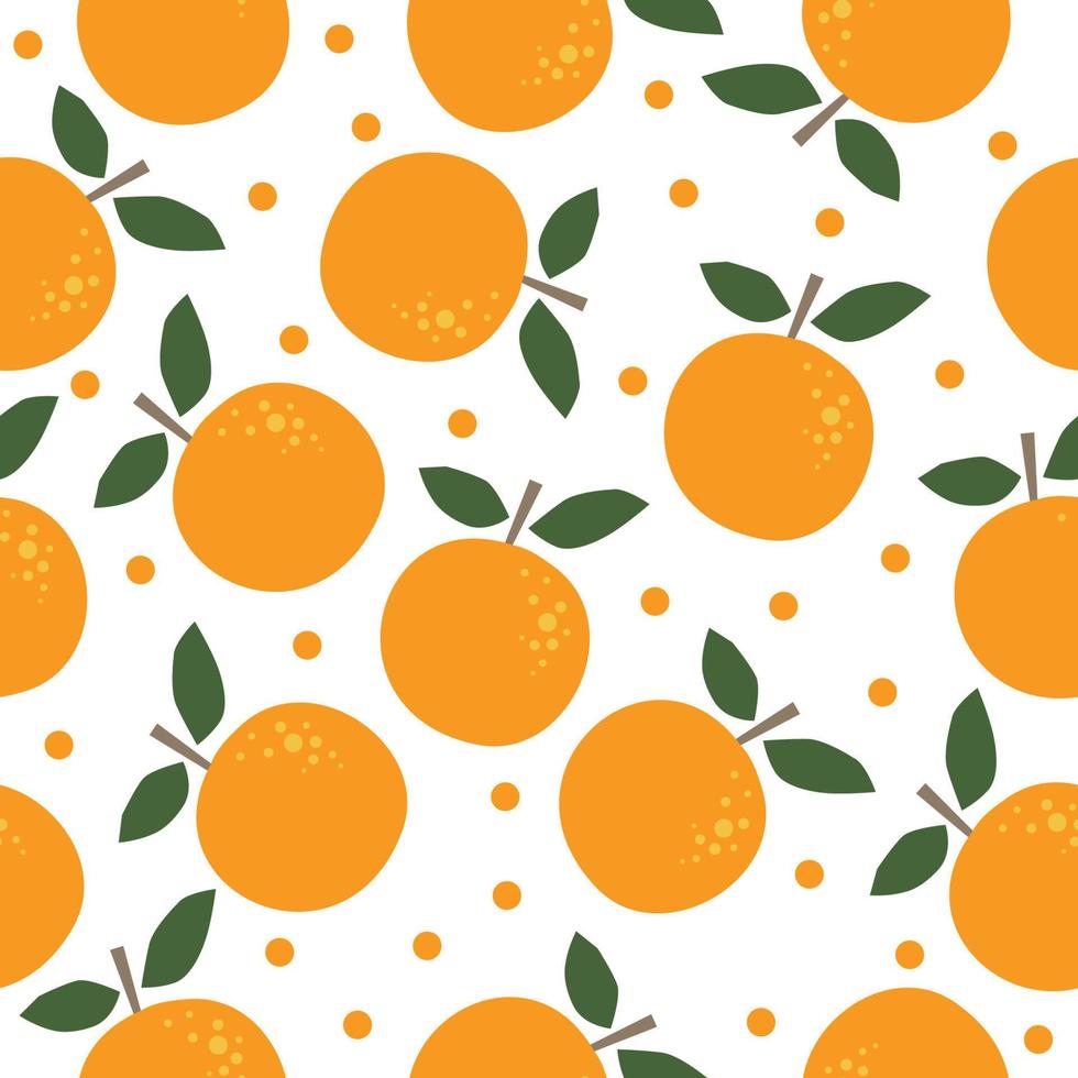 seamless pattern tropical fruit. beautiful orange fruit pattern vector