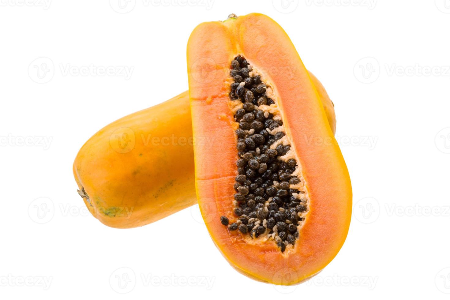 papaya, fruta, aislado, blanco, plano de fondo foto