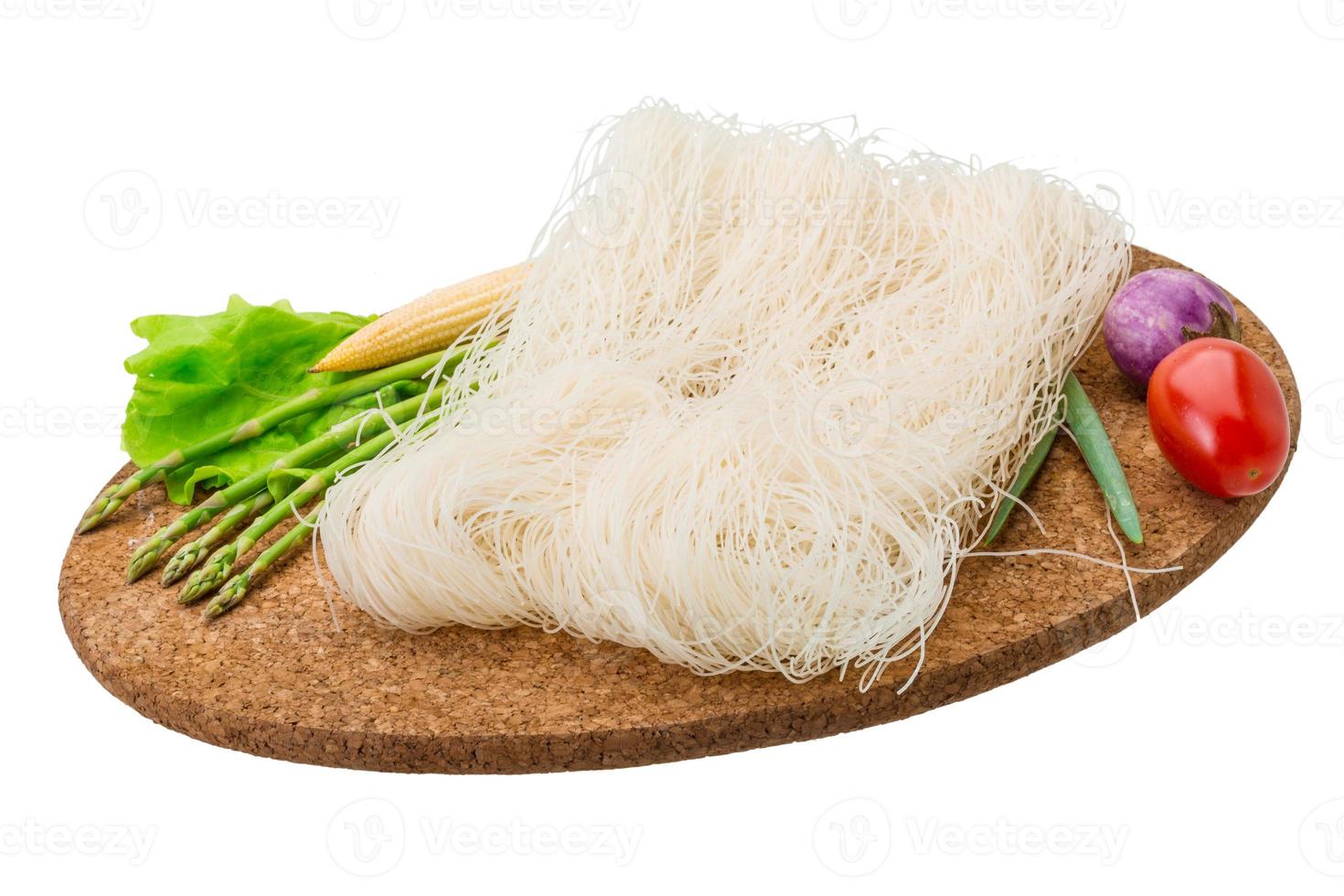 Raw rice noodles photo