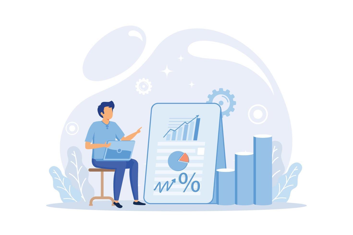 Market analysis metaphor marketing strategy development. Business research. Identify business determine solutions business problems solving. vector