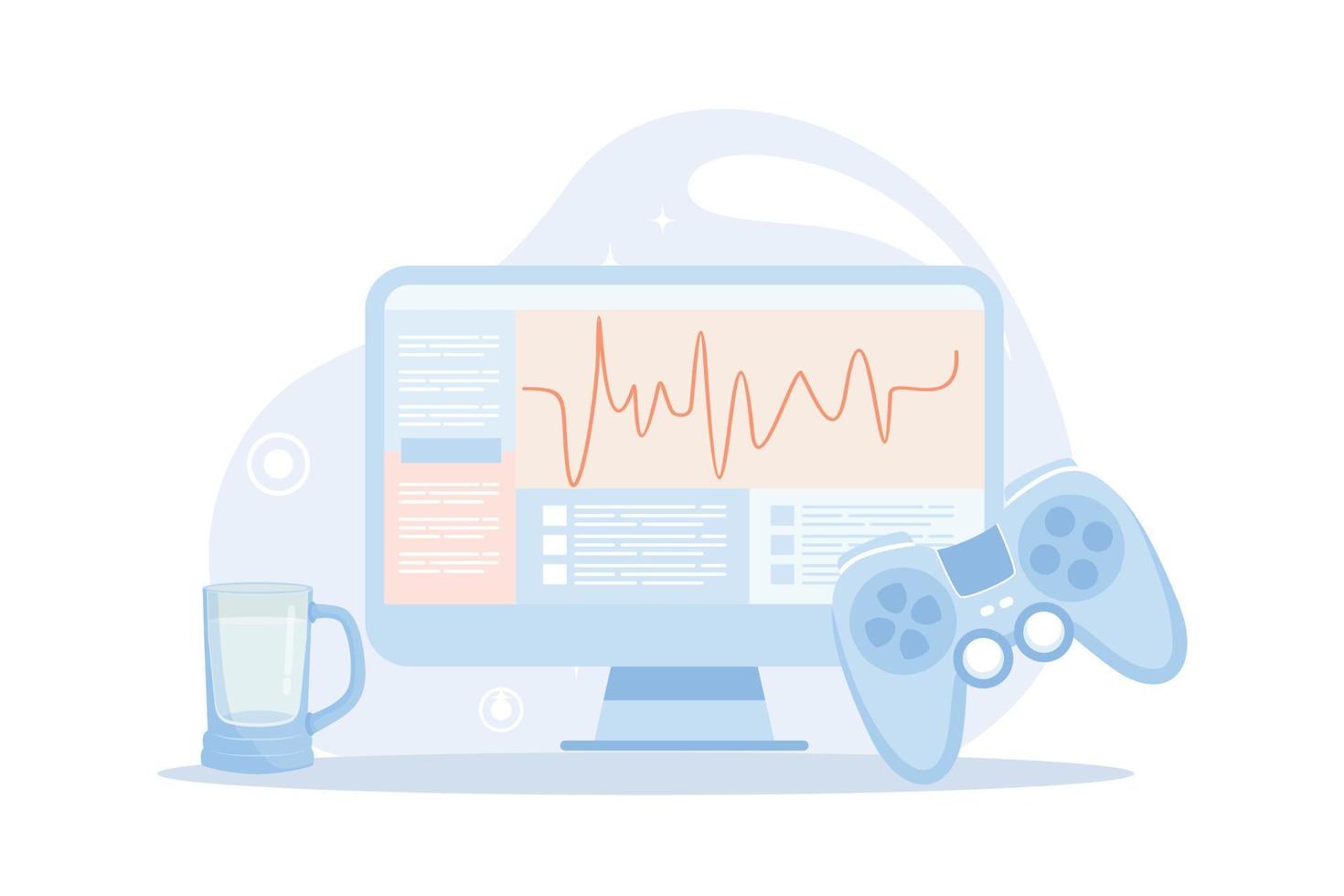 metáfora del horario diario, persona de asuntos diarios, indicadores de disciplina tiempo para descansar, trabajar, dormir, comer. programación de actividades para el día, gestión del tiempo, distribución de tareas, ocupación de sectores circulares vector