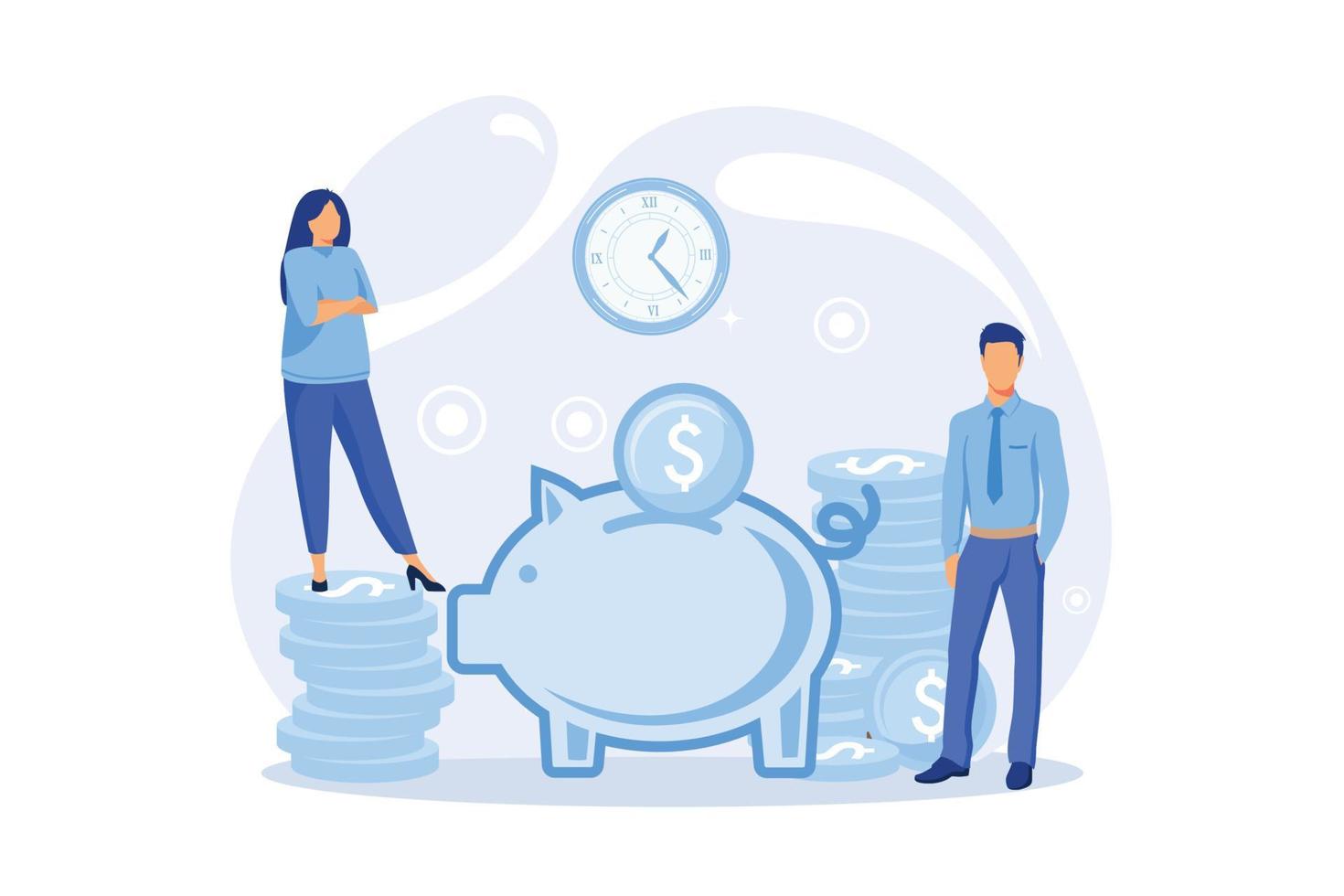 Online banking metaphor, financial consulting, saving account. Mobile payment, cash transactions. Mobile money transfer app. E-money, bank deposit. vector