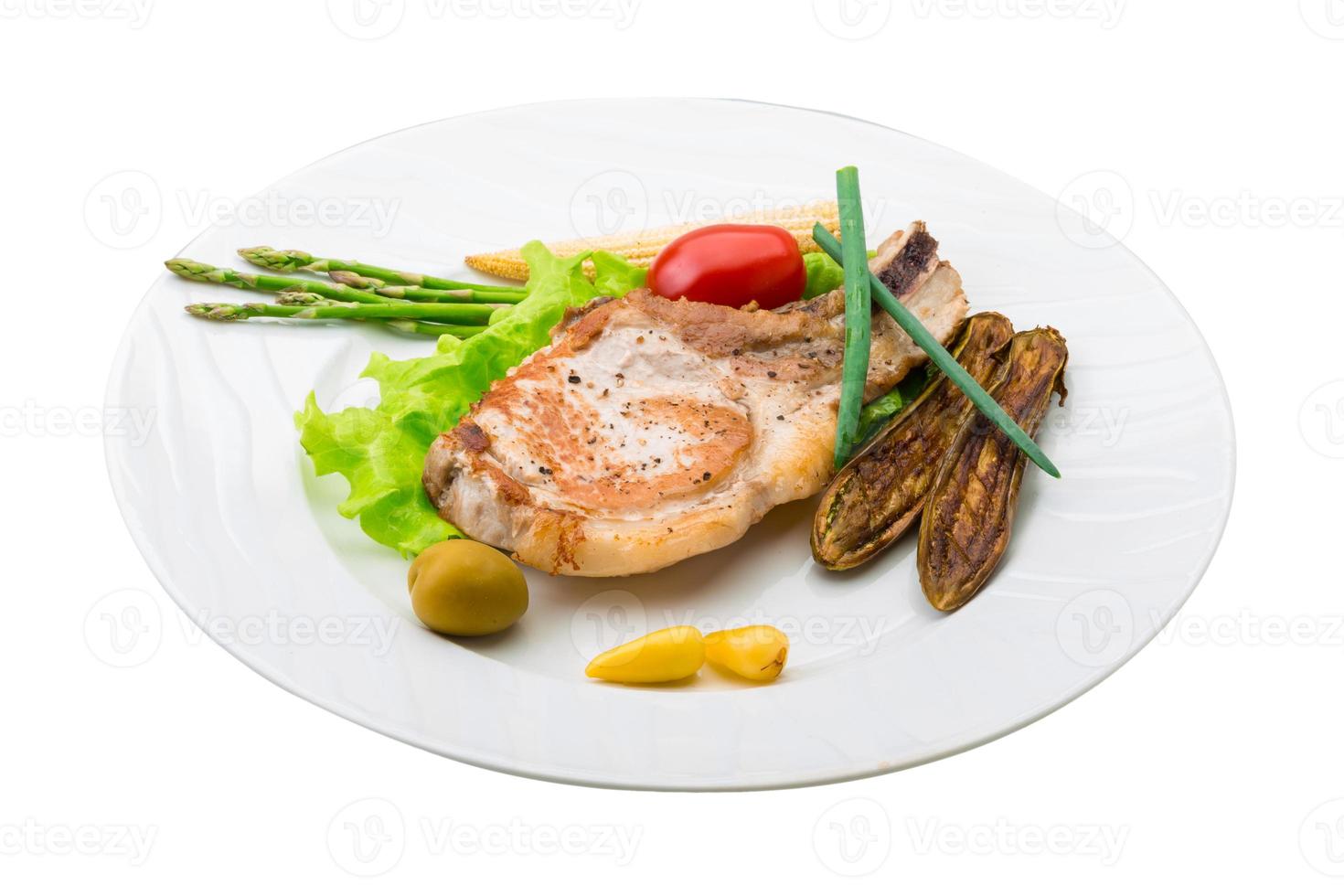 Tbone steak on the plate and white background 10912531 Stock Photo at
