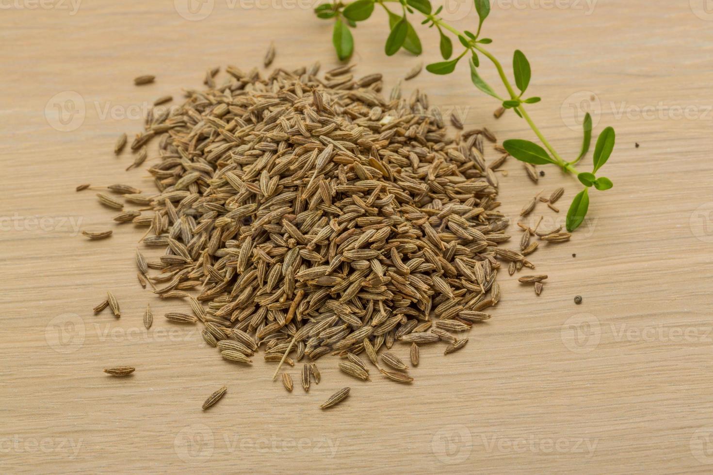 Zia seeds on wooden background photo