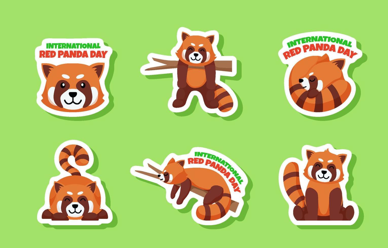 International Red Panda Day Sticker Template 10912973 Vector Art at