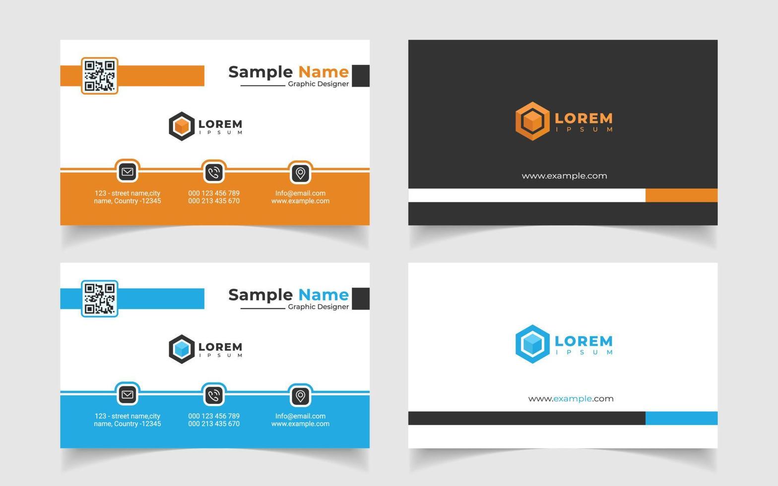 Corporate and creative business card design template. vector