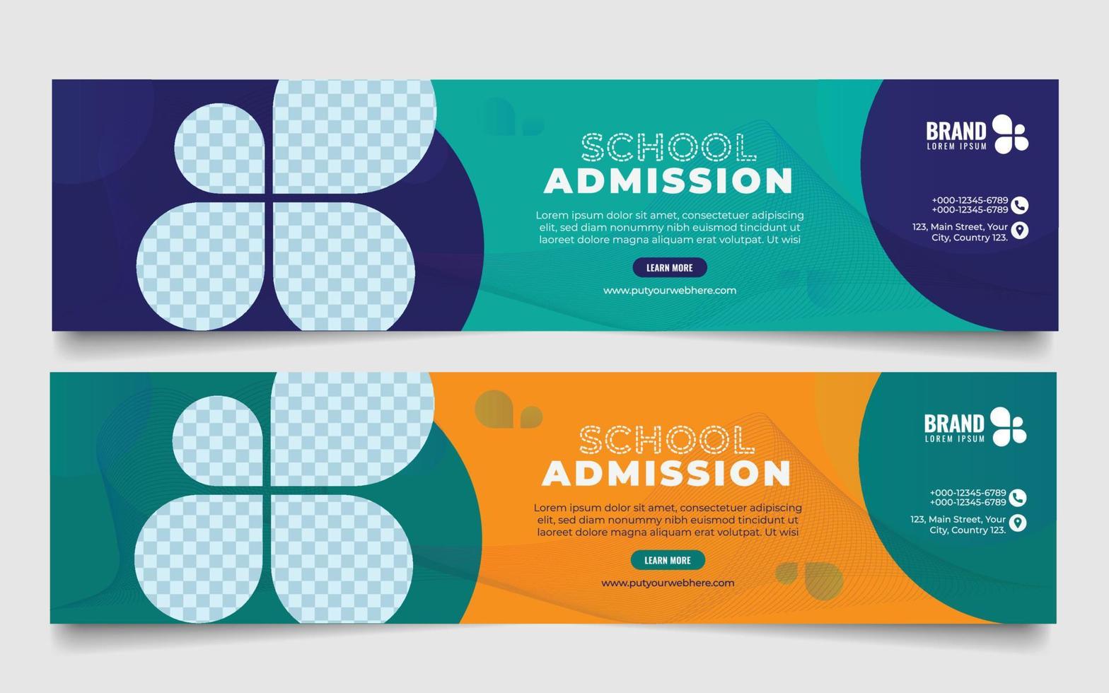 Colorful school admission flyer template design. Kids school design for poster, and banner. Education flyer vector template.