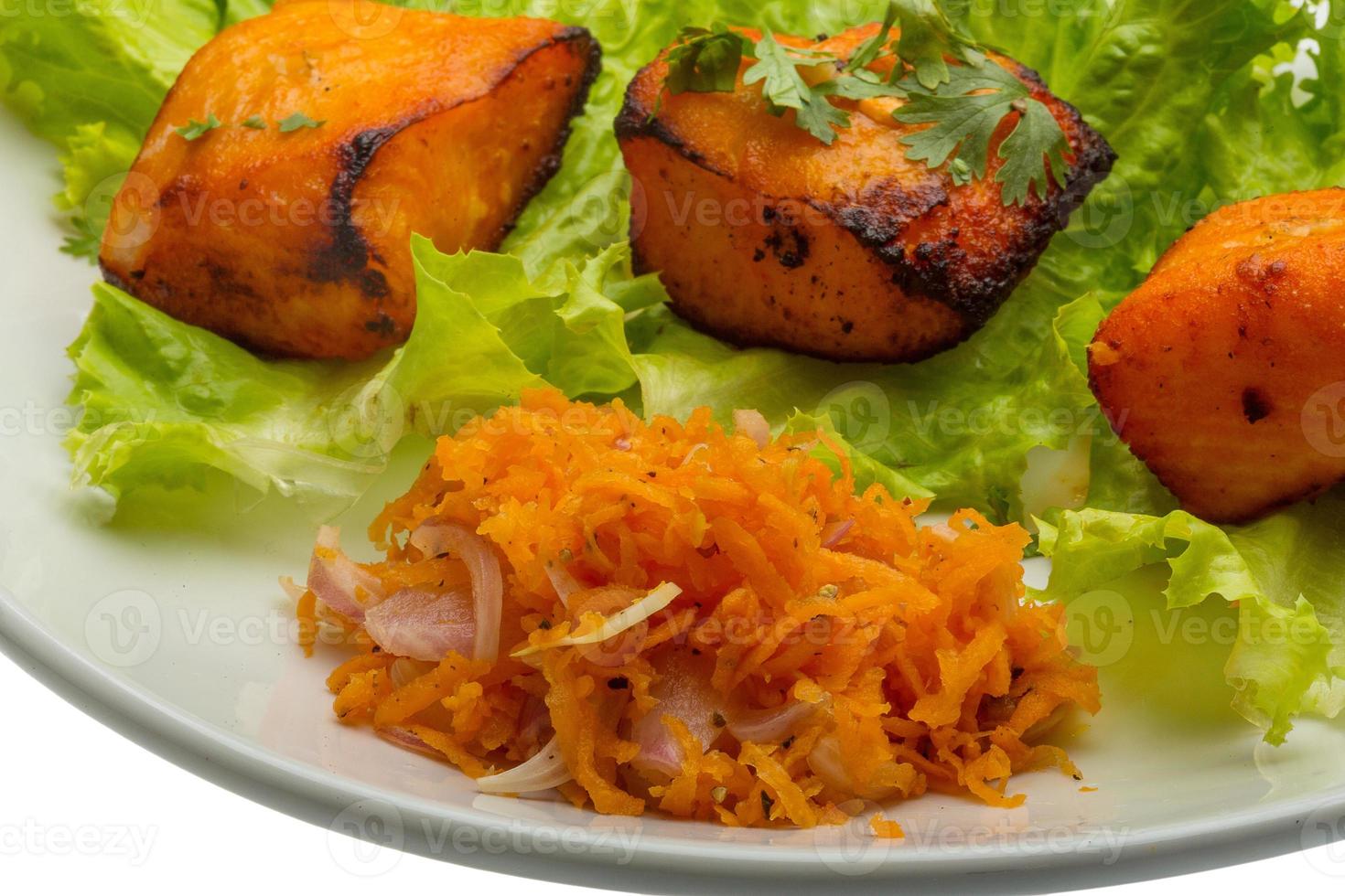 Fish Tikka on the plate photo