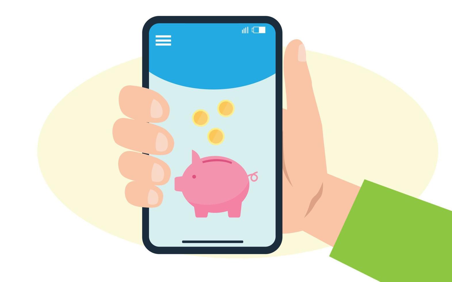 mobile savings concept vector
