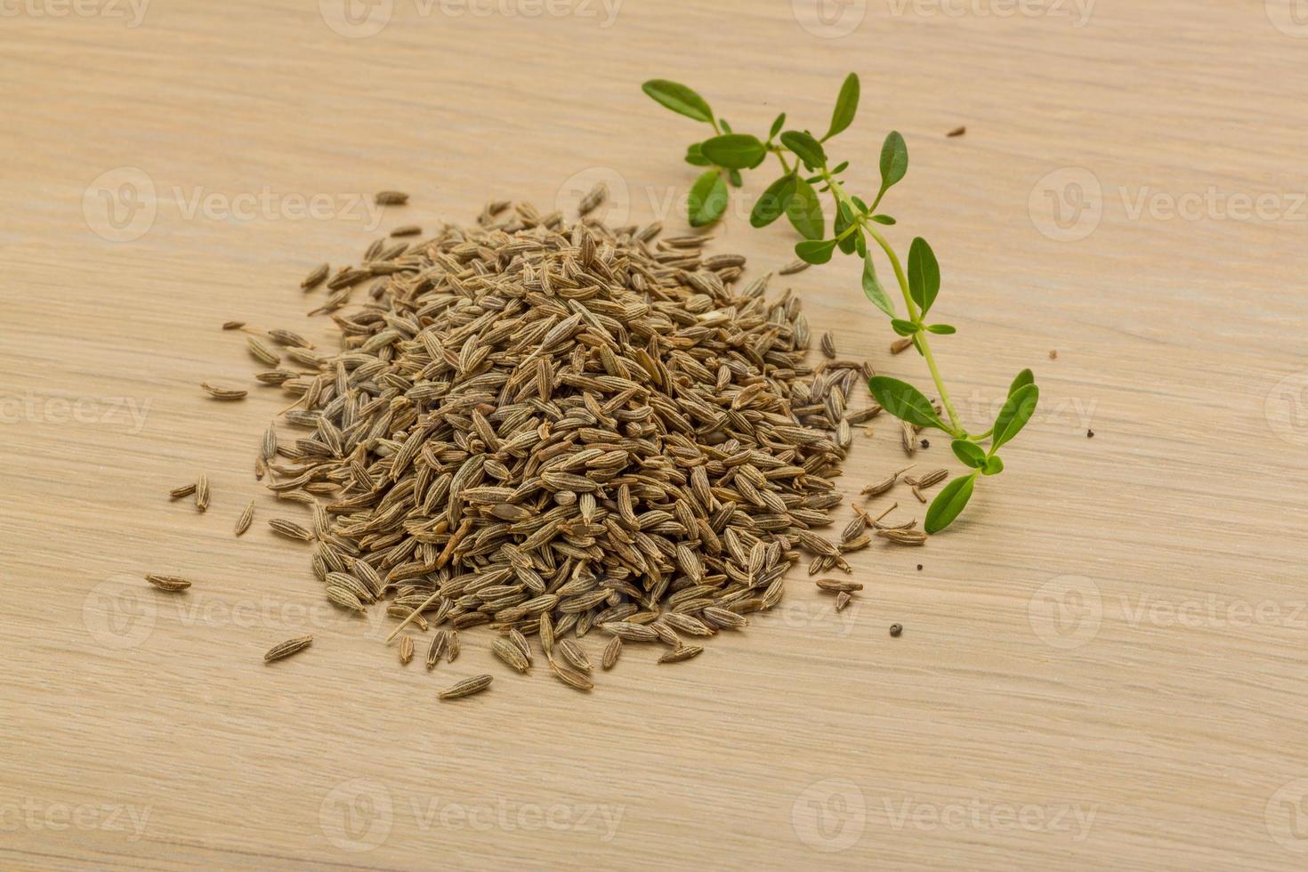 Zia seeds on wooden background photo