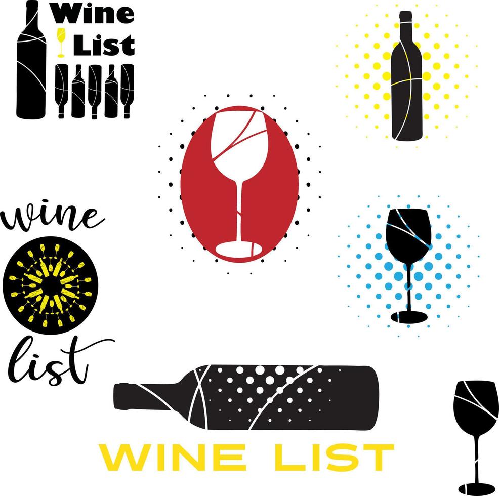 Wine list vector graphics